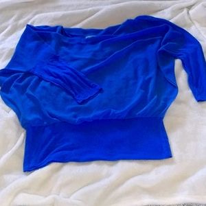 Blue mid length blouse
